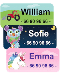 navnelapper med fine farger