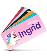 Fargerike navnelapper, fargelapper. Gjør det bra i navnelapper tester. Perfekt til barnehage!